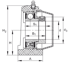 直立式軸承座單元 PSHE40-TV-FA125.5, 塑料軸承座,帶偏心鎖圈的外球面球軸承,帶 Corrotect? 涂層,P型密封 直立式軸承座單元 PSHE40-TV-FA125.5, 塑料軸承座,帶偏心鎖圈的外球面球軸承,帶 Corrotect? 涂層,P型密封