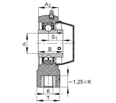 吊裝式軸承座單元 RTUEY40-TV-VA, 塑料軸承座,內(nèi)圈帶平頭螺釘?shù)耐馇蛎媲蜉S承,耐腐蝕設計,R 型密封 吊裝式軸承座單元 RTUEY40-TV-VA, 塑料軸承座,內(nèi)圈帶平頭螺釘?shù)耐馇蛎媲蜉S承,耐腐蝕設計,R 型密封