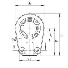 液壓桿端軸承 GIHRK35-DO, 根據(jù) DIN ISO 12 240-4 標(biāo)準(zhǔn)，帶右旋螺紋夾緊裝置，需維護(hù)
