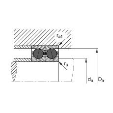 主軸軸承 HCB71914-C-T-P4S, 調節，成對或單元安裝，接觸角 α = 15°，陶瓷球，限制公差
