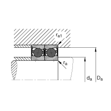 主軸軸承 HCB7213-C-2RSD-T-P4S, 調節，成對或單元安裝，接觸角 α = 15°，陶瓷球，兩側唇密封，非接觸，限制公差