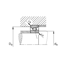 主軸軸承 HS7020-C-T-P4S, 調(diào)節(jié)，成對(duì)安裝，接觸角 α = 15°，限制公差