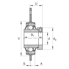 軸承座單元 RRTR35, 帶三個螺栓孔的法蘭的軸承座單元,沖壓鋼板,偏心鎖圈,R型密封 軸承座單元 RRTR35, 帶三個螺栓孔的法蘭的軸承座單元,沖壓鋼板,偏心鎖圈,R型密封